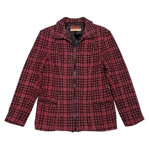 Vintage 90s Terry Ward Wool & Satin Plaid Designer Jacket - Womens 10